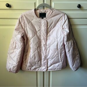 Banana Republic Light Pink Quilted Balloon Sleeve Jacket